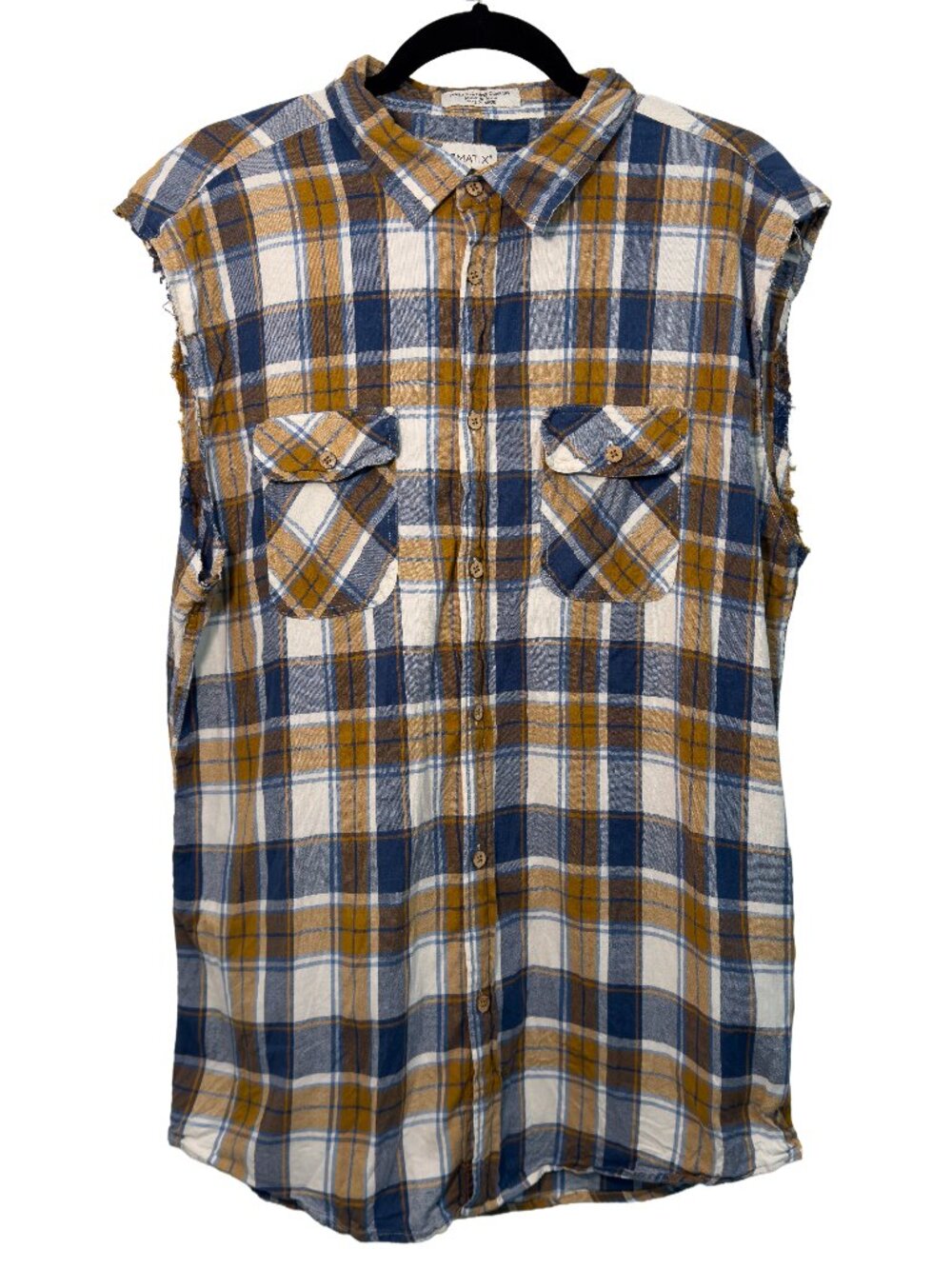 Matix Hilltop Slim Fit Button-Down Sleeveless Flannel Plaid Vest Men’s X-Large